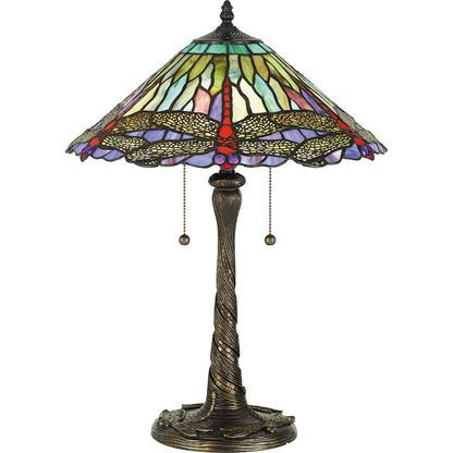 Skimmer Table Lamp, Multicolor Tiffany Glass