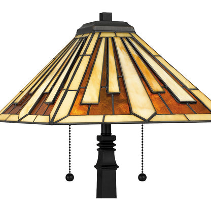 Hathaway Table Lamp, Black/Multicolor Art Glass