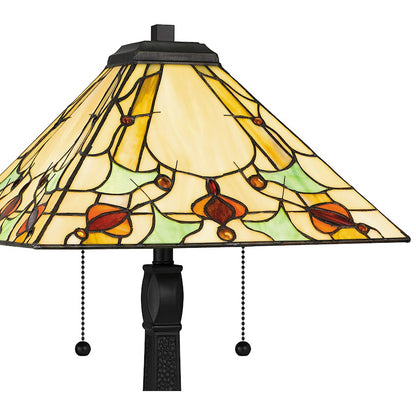 Westwind Table Lamp, Matte Black/Multicolor Art