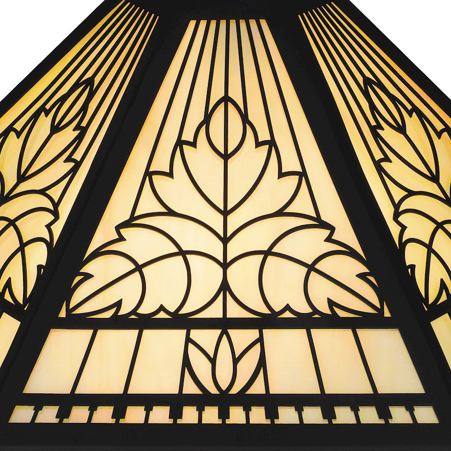 James Table Lamp, Matte Black/Multicolor Art Glass