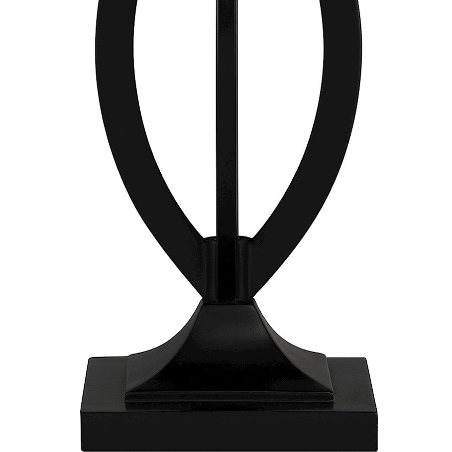 James Table Lamp, Matte Black/Multicolor Art Glass