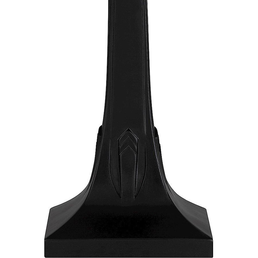 Zion Table Lamp, Matte Black/Multicolor Art Glass