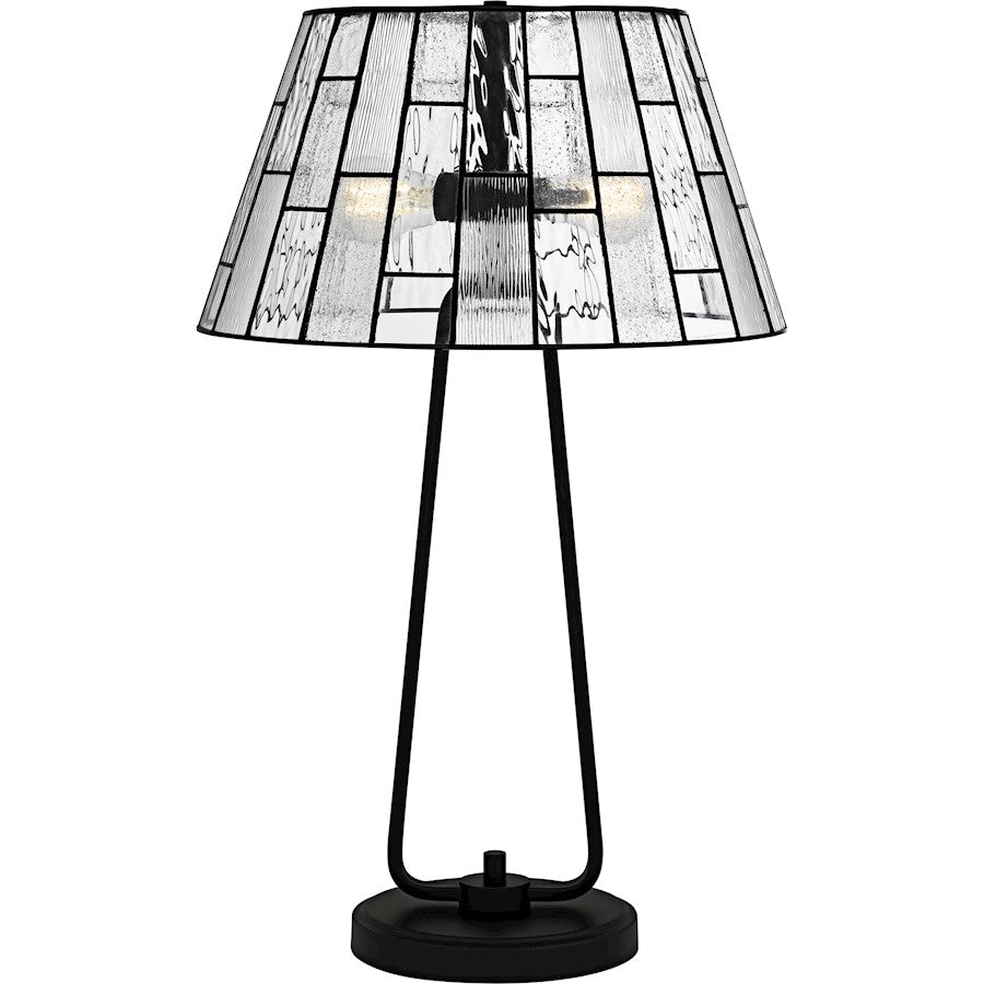 Quoizel Rainier 2Lt Table Lamp, Black/Multitextured Art