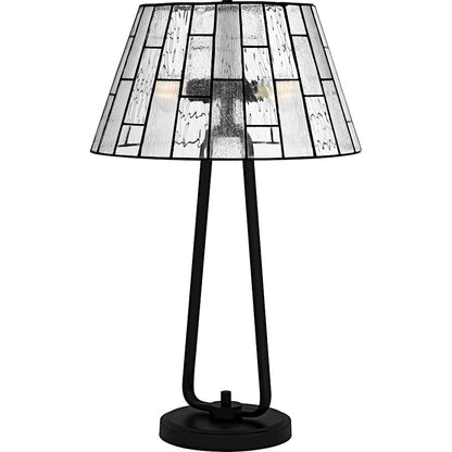 Quoizel Rainier 2Lt Table Lamp, Black/Multitextured Art