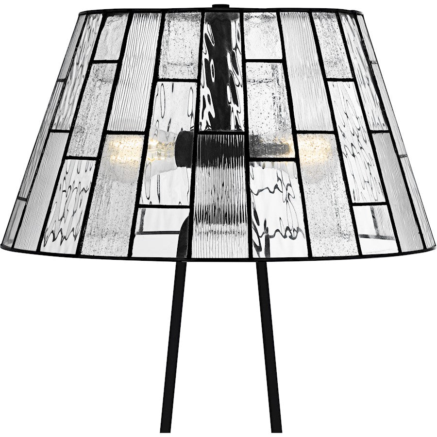 Quoizel Rainier 2Lt Table Lamp, Black/Multitextured Art