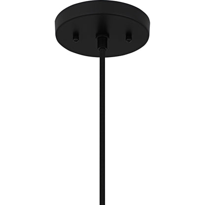 Quoizel Olivier 15in 1-Light Pendant | Tiffany Matte Black and Multicolor Art Glass | Dining Room & Entryway | 15 x 15 x 12.75 in | Model TF6813MBK