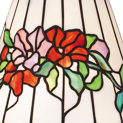 Quoizel Aurora 13in 2-Light Table Lamp | Tiffany Matte Black and Multicolor Art Glass | Living Room & Bedroom | 13 x 13 x 23.25 in | Model TF6817MBK