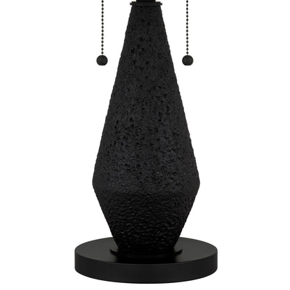 Quoizel Blackwood 16in 2-Light Table Lamp | Traditional Matte Black and Multicolor Art Glass | Living Room & Bedroom | Model TF6831MBK
