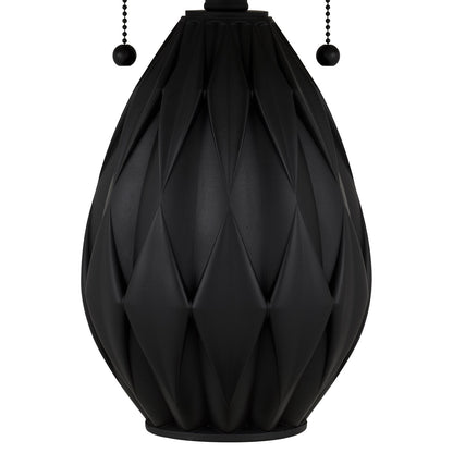 Quoizel Orla 16.25in 2-Light Table Lamp | Traditional Matte Black and Multicolor Art Glass | Living Room & Bedroom | Model TF6839MBK