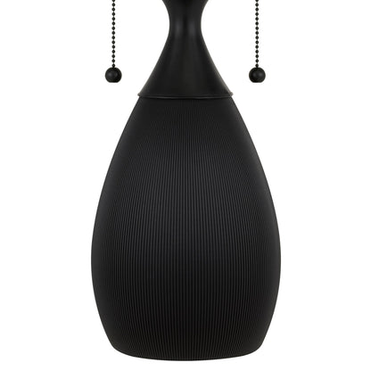 Quoizel Ayla 15.75in 2-Light Table Lamp | Traditional Matte Black and Multicolor Art Glass | Living Room & Bedroom | Model TF6840MBK
