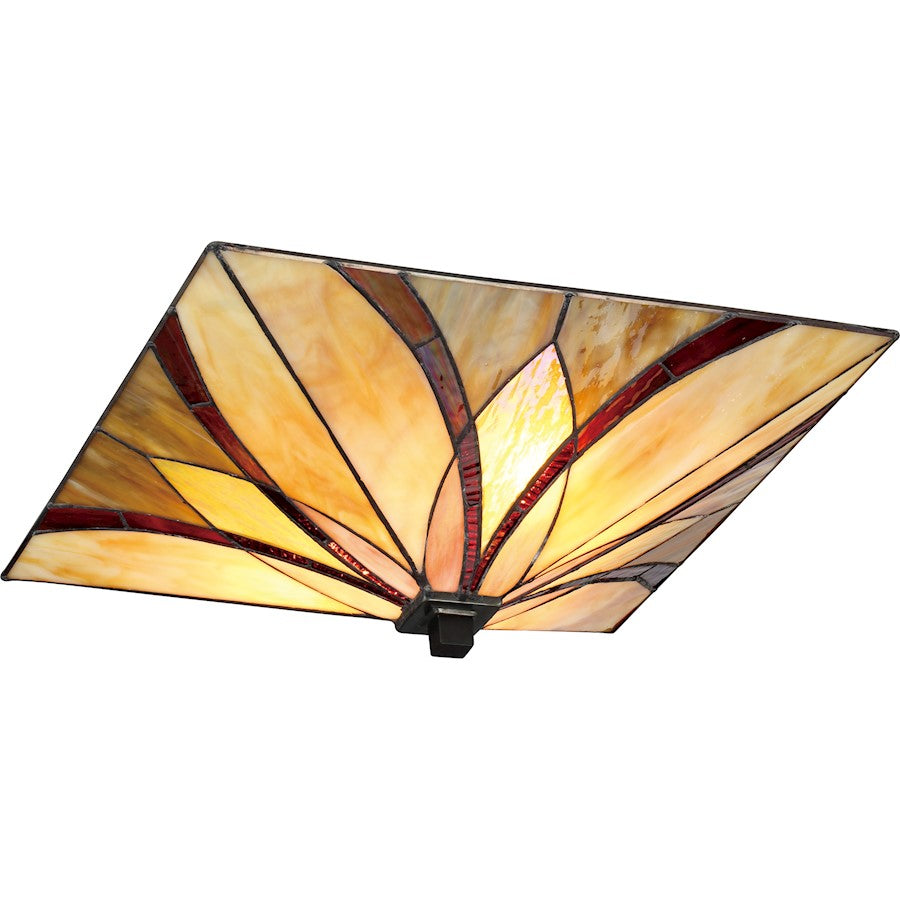 Quoizel Asheville 2 Light Flush Mount, Valiant Bronze