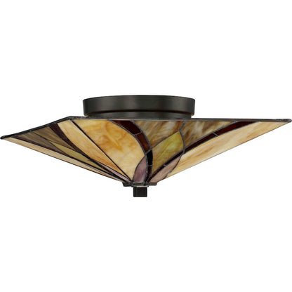 Quoizel Asheville 2 Light Flush Mount, Valiant Bronze