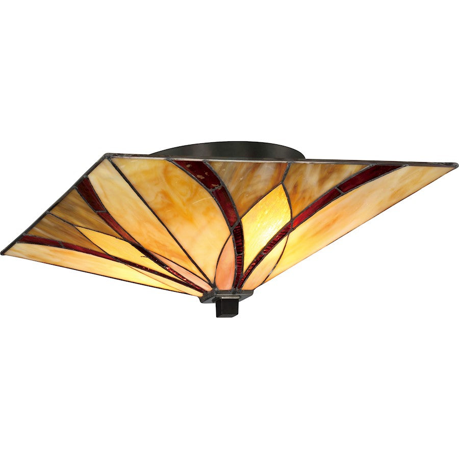Quoizel Asheville 2 Light Flush Mount, Valiant Bronze