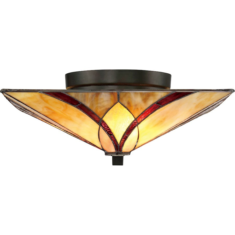 Quoizel Asheville 2 Light Flush Mount, Valiant Bronze
