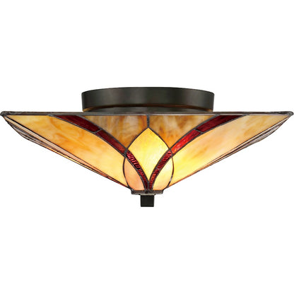 Quoizel Asheville 2 Light Flush Mount, Valiant Bronze