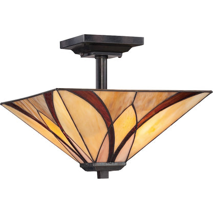 Quoizel Asheville Semi-Flush Mount, Valiant Bronze