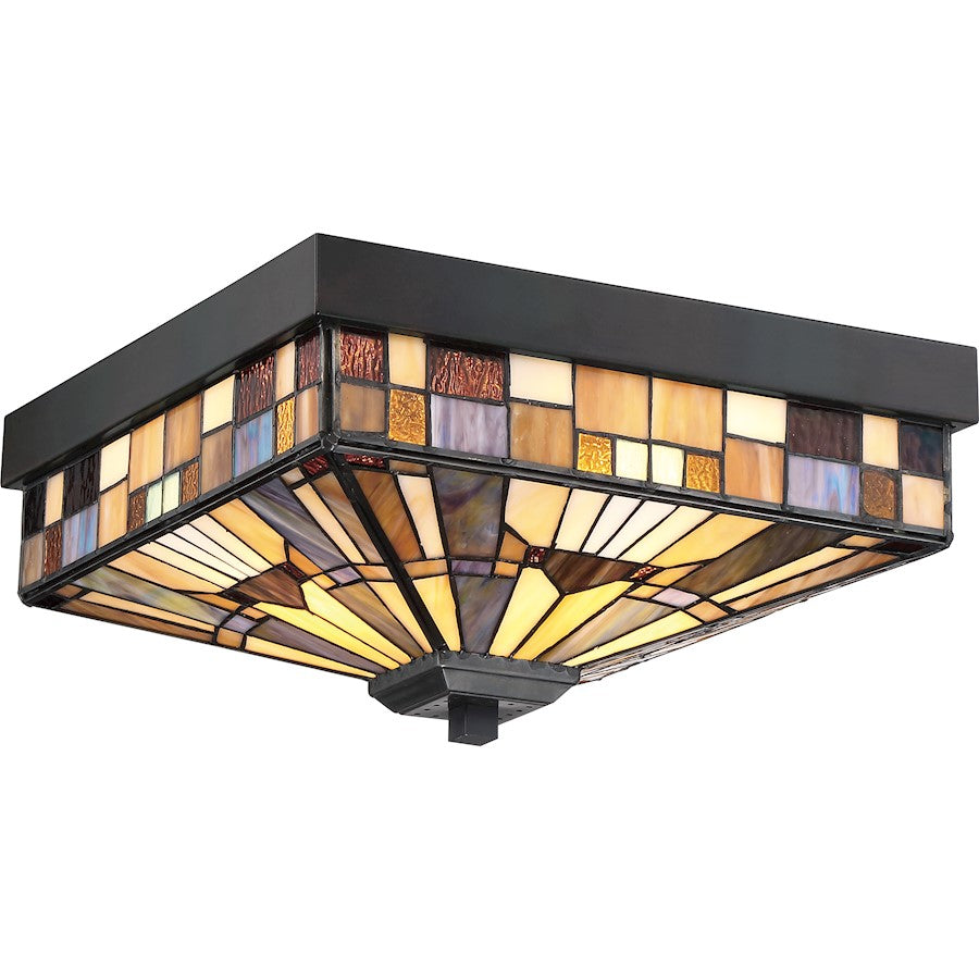 Quoizel Inglenook 3 Light Flush Mount, Valiant Bronze