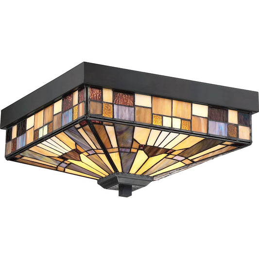 Quoizel Inglenook 3 Light Flush Mount, Valiant Bronze