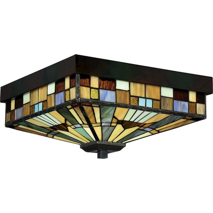 Quoizel Inglenook 3 Light Flush Mount, Valiant Bronze