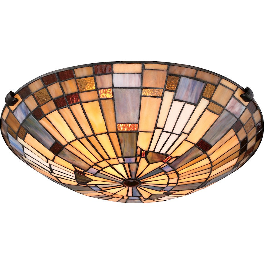 Quoizel Inglenook 2 Light Flush Mount, Valiant Bronze