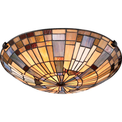 Quoizel Inglenook 2 Light Flush Mount, Valiant Bronze