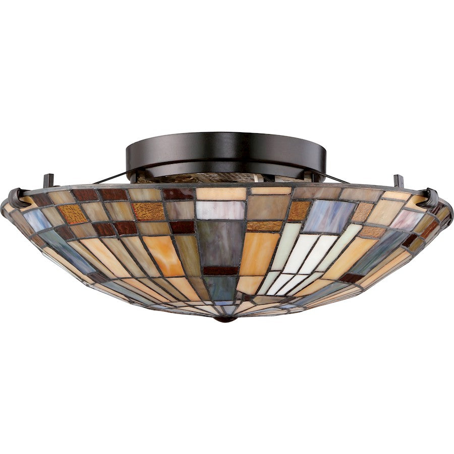 Quoizel Inglenook 2 Light Flush Mount, Valiant Bronze