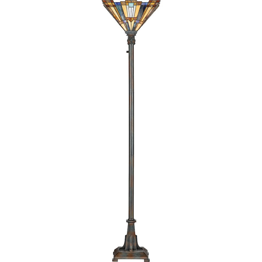 Quoizel 1 Light Inglenook Tiffany Torchiere, Valiant Bronze