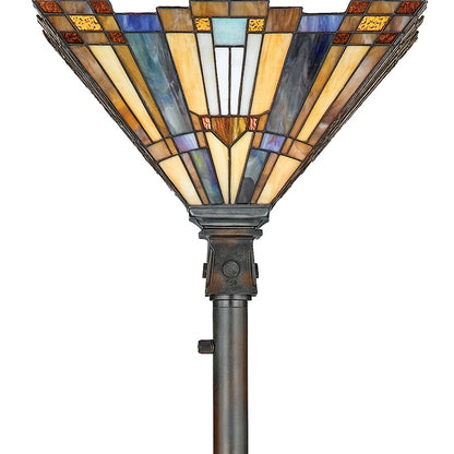 Quoizel 1 Light Inglenook Tiffany Torchiere, Valiant Bronze