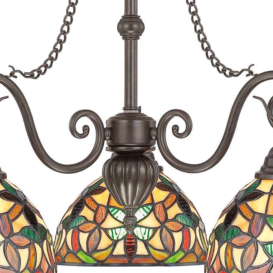 Quoizel 3 Light Kami Chandelier, Vintage Bronze