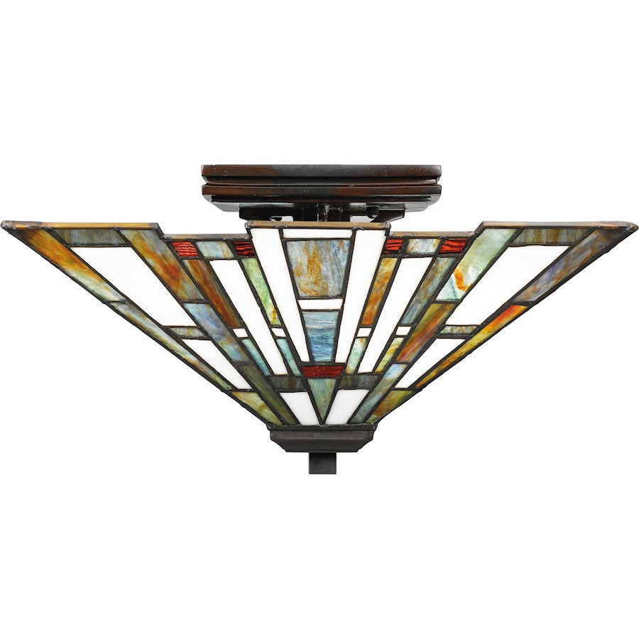 Quoizel Maybeck 2 Light Flush Mount, Valiant Bronze