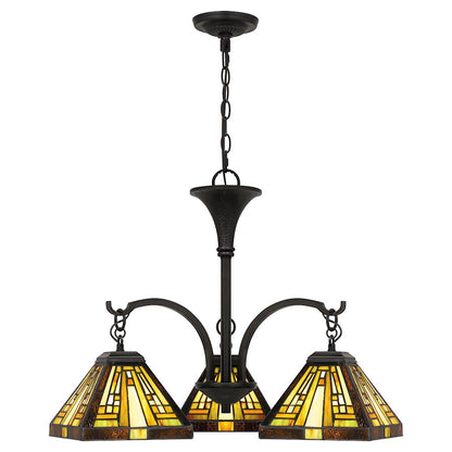 Quoizel 3 Light Stephen Chandelier, Vintage Bronze