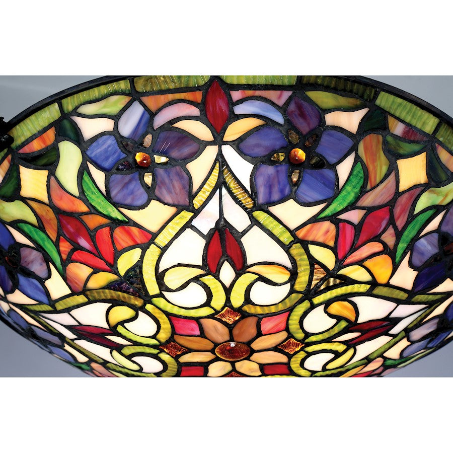 Quoizel Violets 2 Light Flush Mount, Large, Vintage Bronze