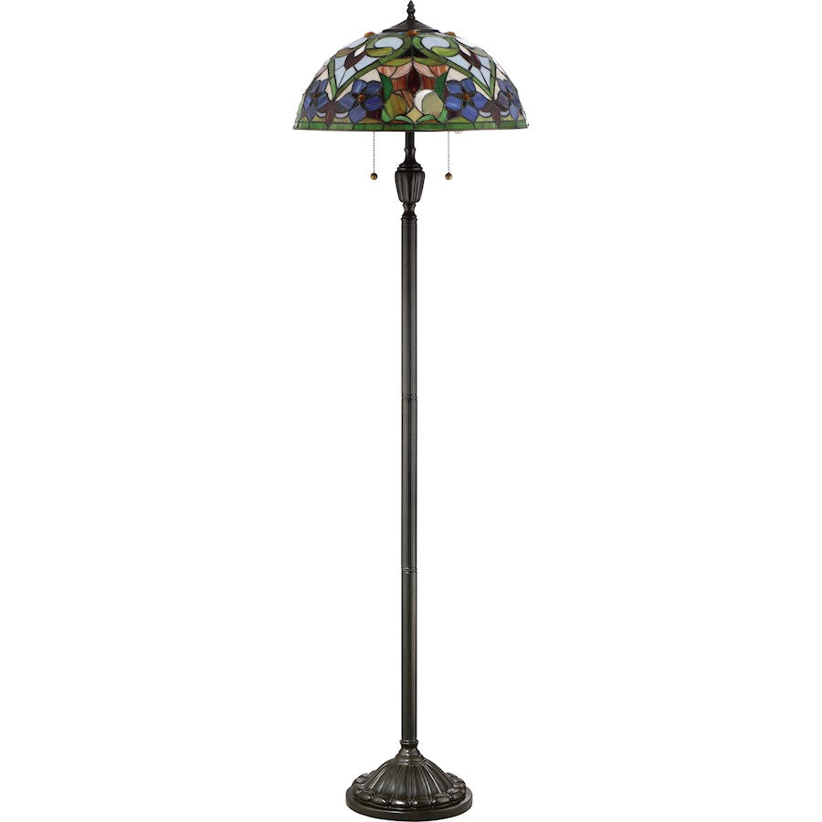 Quoizel Violets 2 Light Floor Lamp, Vintage Bronze