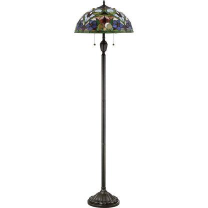 Quoizel Violets 2 Light Floor Lamp, Vintage Bronze