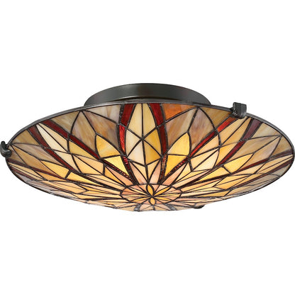 Quoizel Victory Flush Mount, 2 Light, Valiant Bronze
