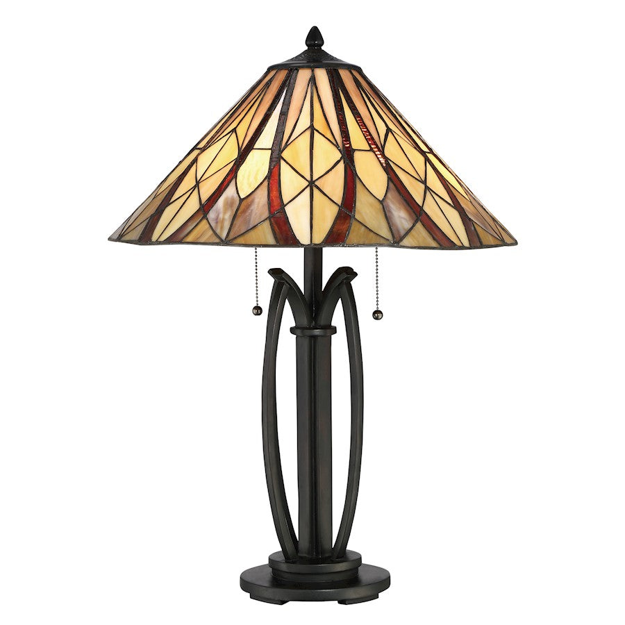 Quoizel Victory 2 Light Table Lamp in Valiant Bronze