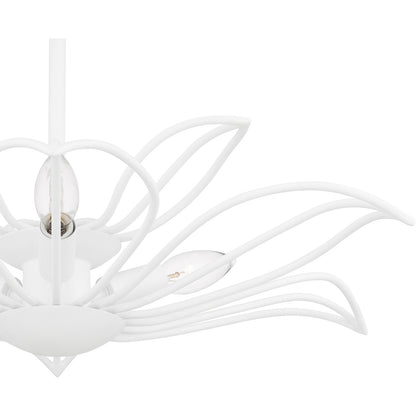 Quoizel Tallulah 22in 3-Light Semi-Flush Mount | Modern Sand White Steel Floral | Bedroom & Hallway Ceiling Light | Model TLH1722SW