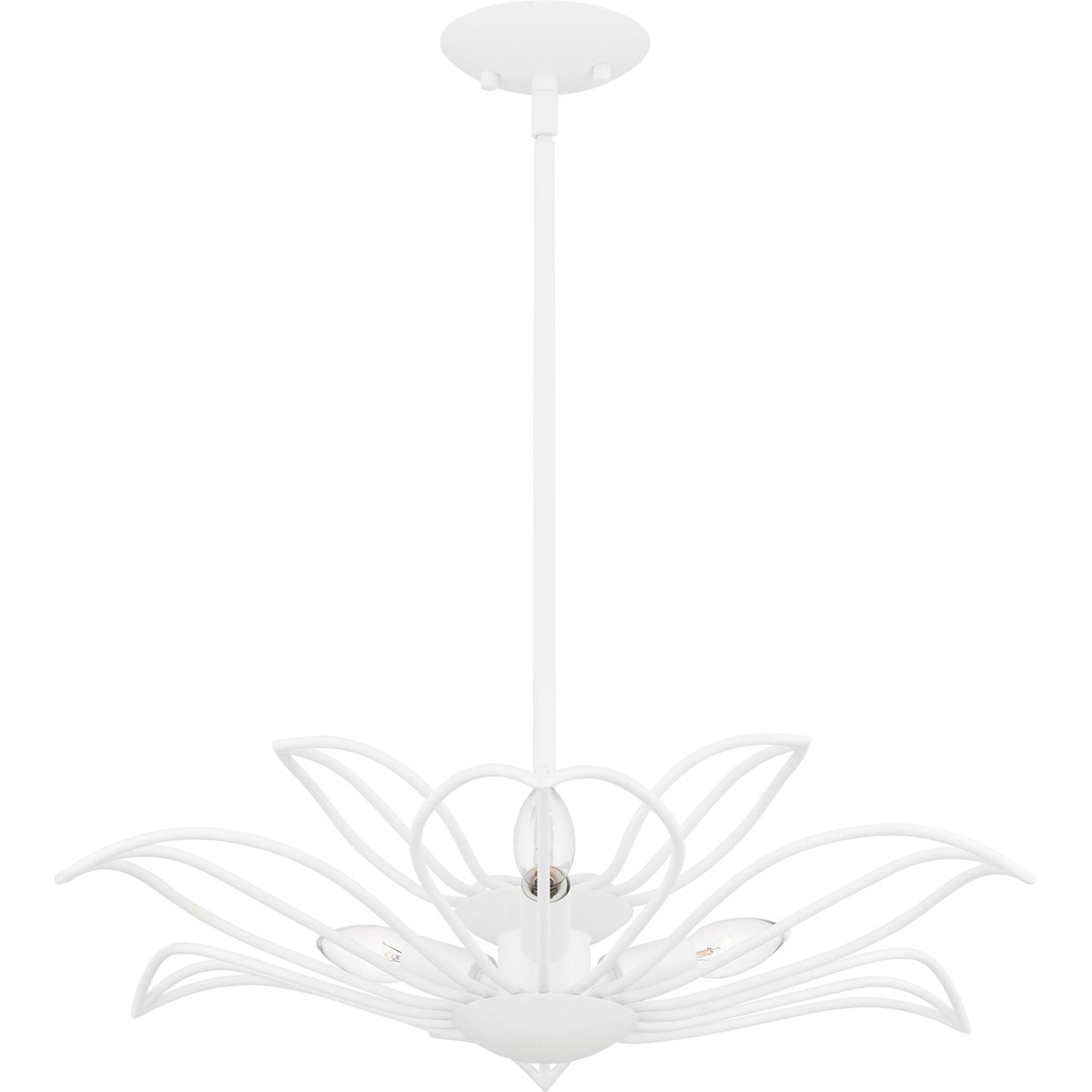 Quoizel Tallulah 22in 3-Light Pendant | Modern Sand White Steel Floral | Dining Room & Kitchen Island | 22 x 22 x 5.75 in | Model TLH2822SW