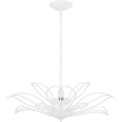 Quoizel Tallulah 22in 3-Light Pendant | Modern Sand White Steel Floral | Dining Room & Kitchen Island | 22 x 22 x 5.75 in | Model TLH2822SW