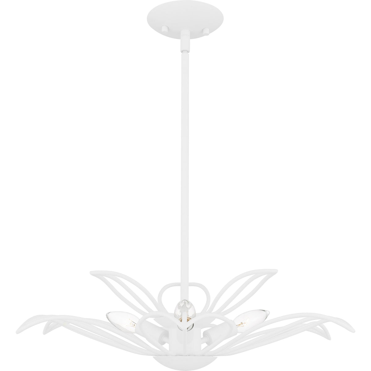 Quoizel Tallulah 22in 3-Light Pendant | Modern Sand White Steel Floral | Dining Room & Kitchen Island | 22 x 22 x 5.75 in | Model TLH2822SW