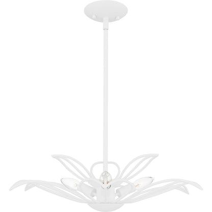 Quoizel Tallulah 22in 3-Light Pendant | Modern Sand White Steel Floral | Dining Room & Kitchen Island | 22 x 22 x 5.75 in | Model TLH2822SW