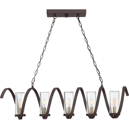 Quoizel Tumult 5 Light Island Chandelier, Western Bronze