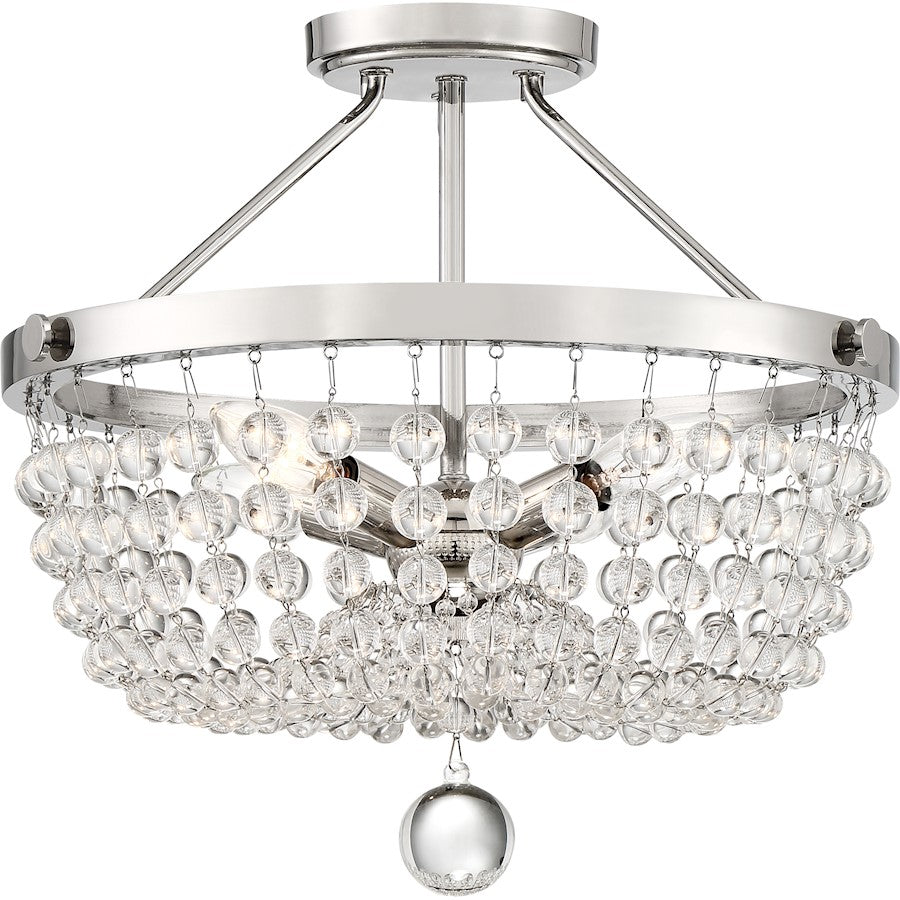 Quoizel Teresa 4 Light Semi-Flush Mount, Polished Nickel