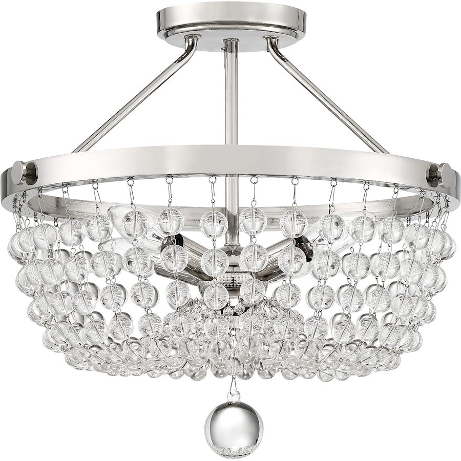 Quoizel Teresa 4 Light Semi-Flush Mount, Polished Nickel
