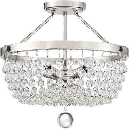 Quoizel Teresa 4 Light Semi-Flush Mount, Polished Nickel