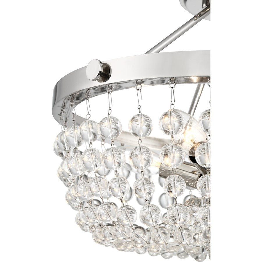 Quoizel Teresa 4 Light Semi-Flush Mount, Polished Nickel