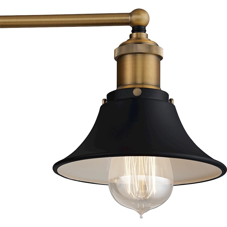 Quoizel Trafalgar 2 Light Bath Vanity, Matte Black/Metal