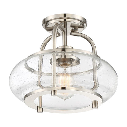 Quoizel Trilogy Semi-Flush Mount, 1 Light, Brushed Nickel