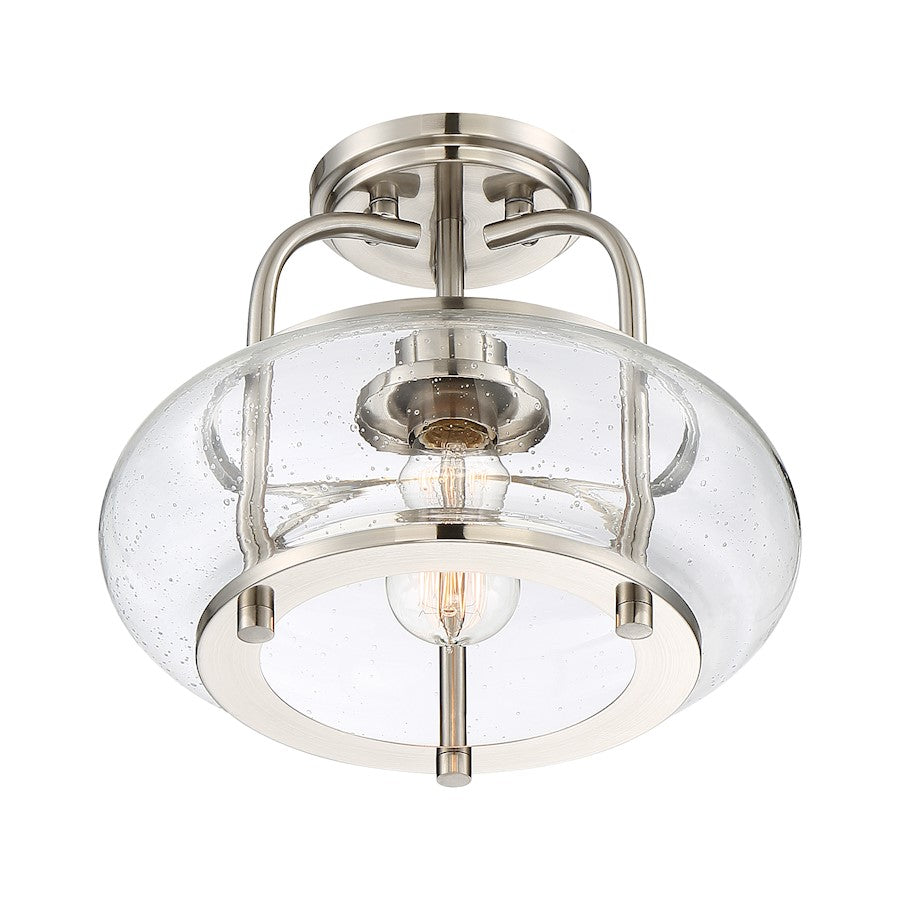 Quoizel Trilogy Semi-Flush Mount, 1 Light, Brushed Nickel