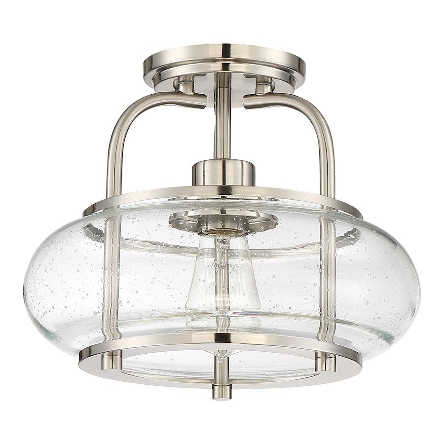 Quoizel Trilogy Semi-Flush Mount, 1 Light, Brushed Nickel